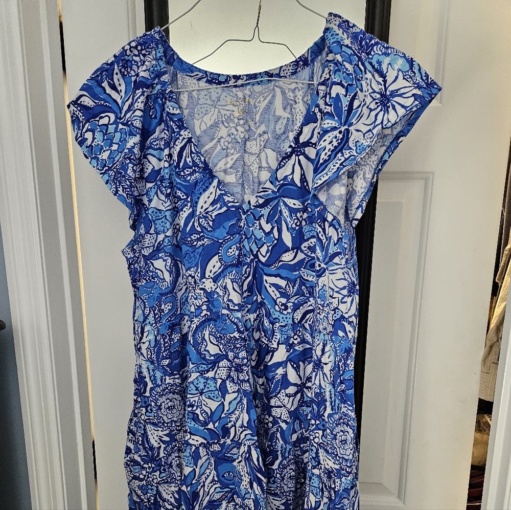 Lilly Pulitzer Kawai Flutter sleeve Dress -  XL